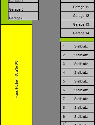 Stellplatz- und Garagenplan Hans-Hohlbein-Straße 6-8